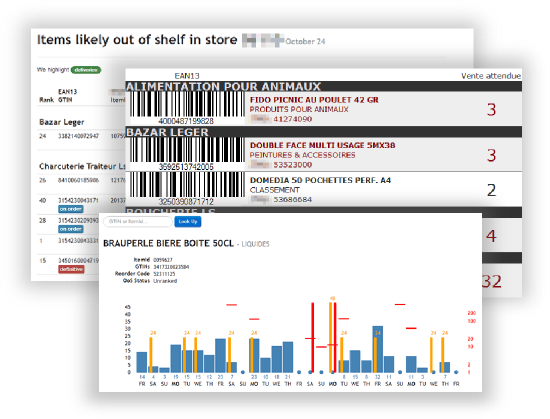 Écran d'accueil de Shelfcheck, logiciel d'optimisation du stock