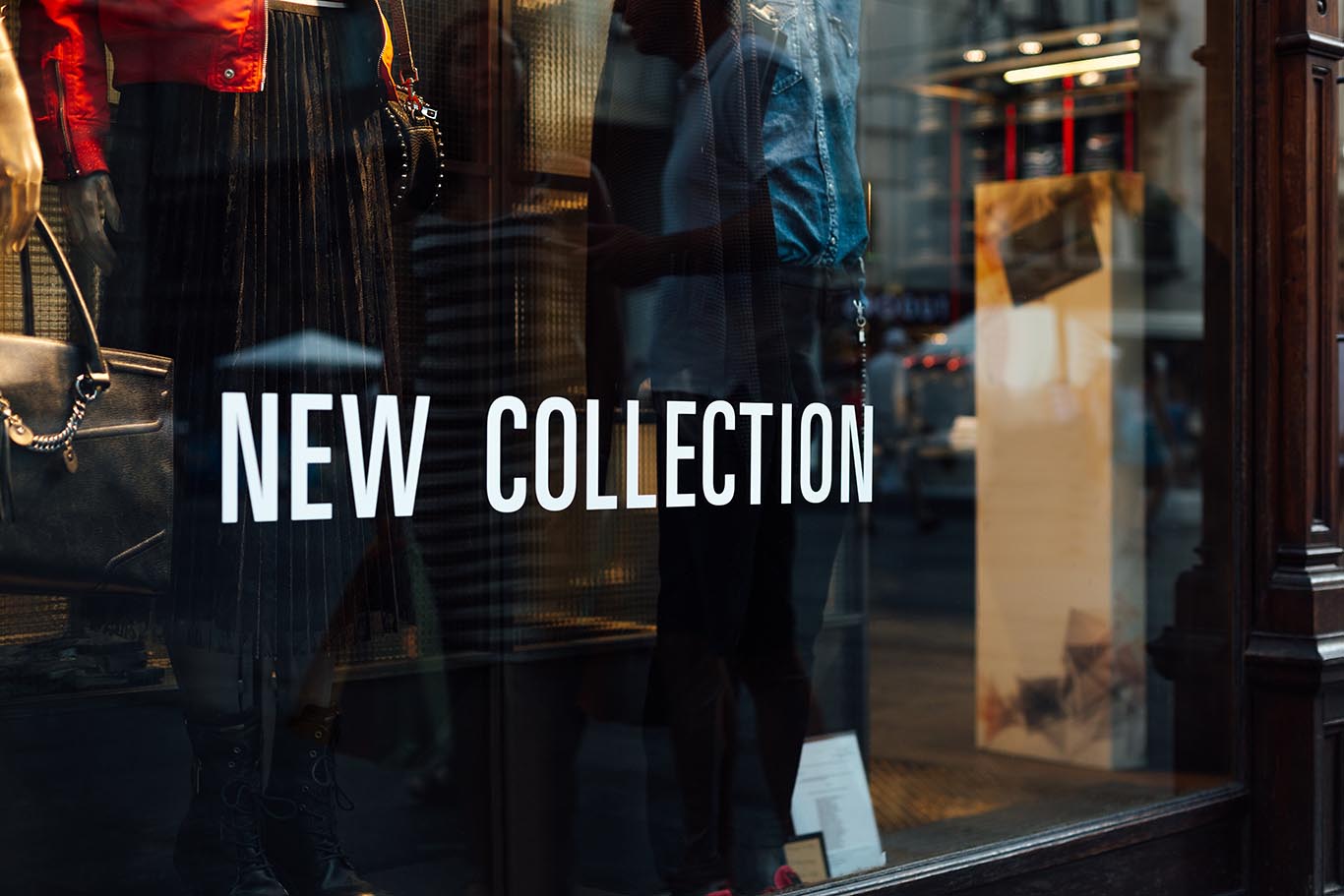 photo of a store front with new collection